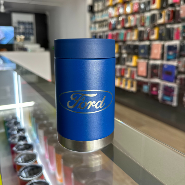 "Ford" Blue Can Cooler
