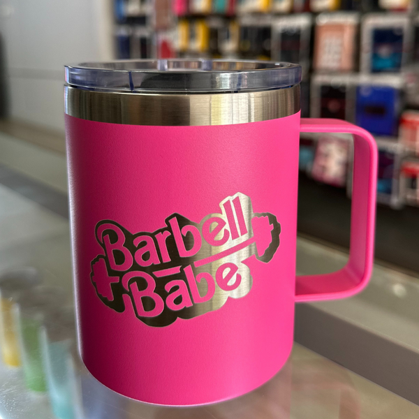 "Barbell Babe" Pink Insulated Mug