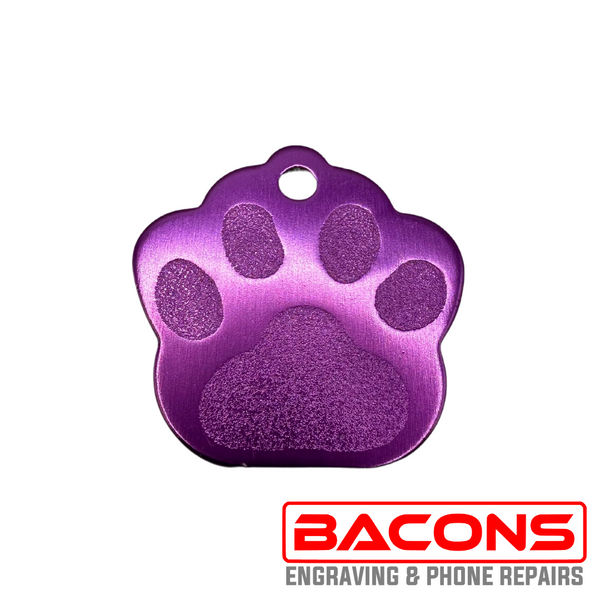 Engraved Aluminium Pet Tags – Paw