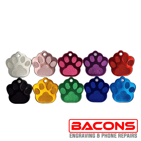 Engraved Aluminium Pet Tags – Paw